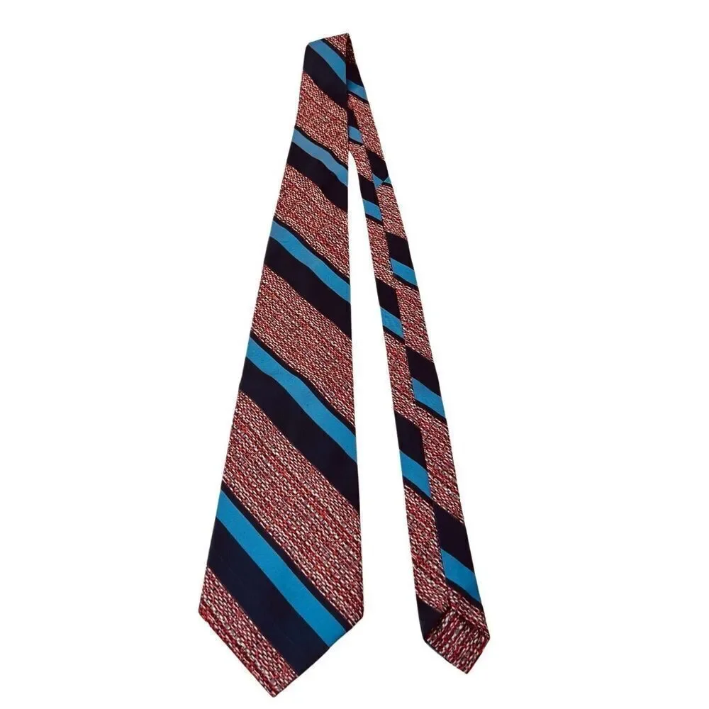 Vintage DACRON Polyester Red Blue Stripe 53